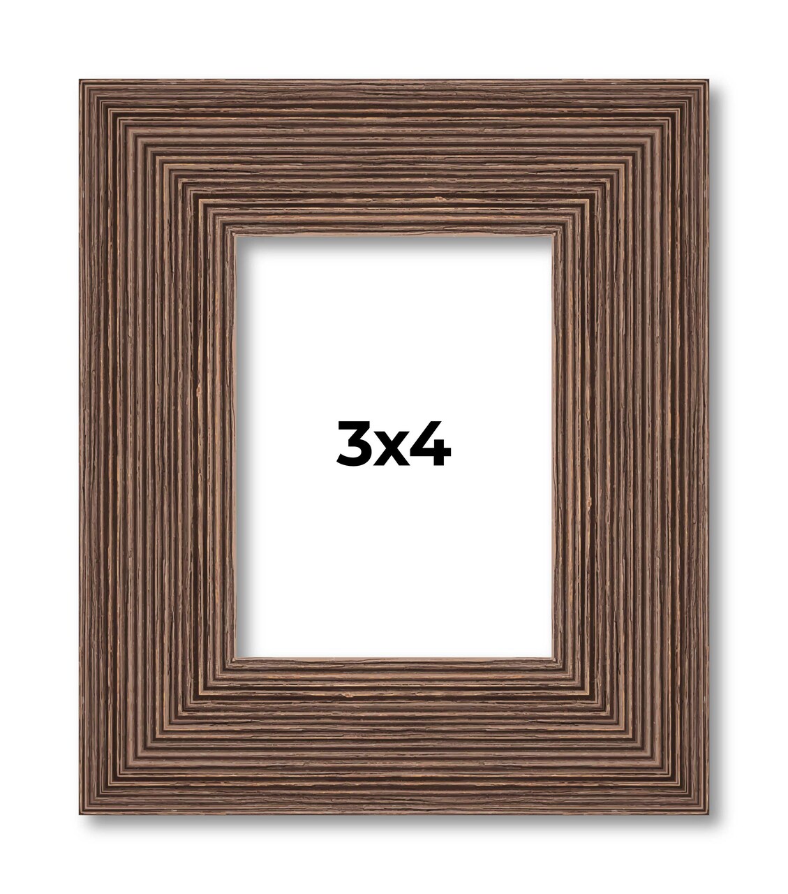3x4 Wide Barnwood Picture Frame with UV-Resistant Acrylic & Acid Free Backing, Available in 6 Paint Finishes - Grey, Brown, White, and Black